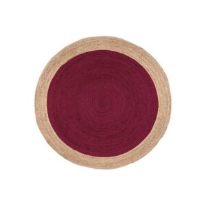 JUTE RUG Burgundy-natural---Natural-Border 109