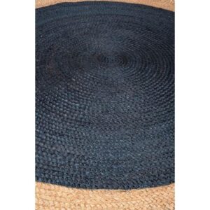 jute rug natural border blue round img03