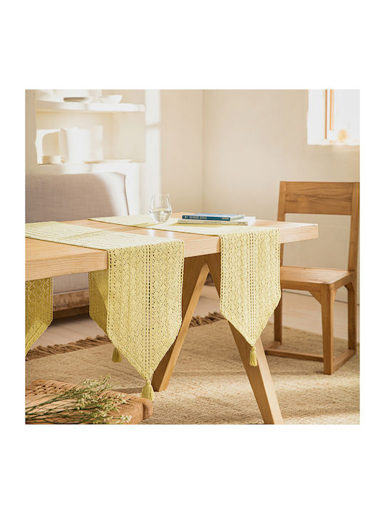 Gofis Home Ράνερ Πλεκτό Chrochet 019 37 Spring Green 32x160εκ.